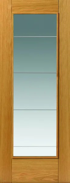 Internal Tigris Oak Pre-Finished Full (CLEAR GLASS) Door
