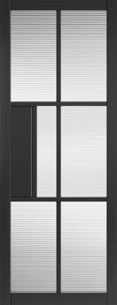 Internal Civic Black (REEDED GLASS) Pre-finished Door