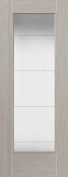 Internal Laminate Tigris Full (CLEAR GLASS) Light Grey Pre-Finished Door