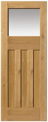 Internal Rustic Oak Veneered DX (CLEAR GLASS) Un-Finished Door