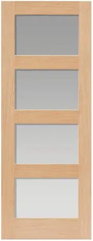 Internal Oak Nevis Un-Finished (CLEAR GLASS) Door