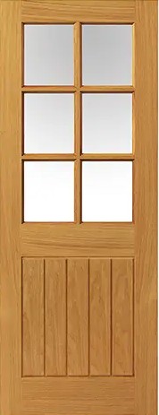 Internal Thames Oak 6 Light Pre-Finished (CLEAR GLASS) Door
