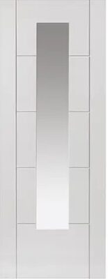 Internal Tigris White Pre-Finished (CLEAR GLASS) Door