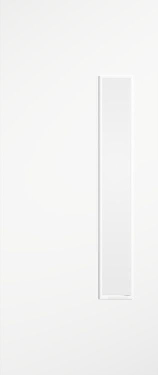 Flush White 18G Primed (CLEAR GLASS) FD30 44mm Fire Door