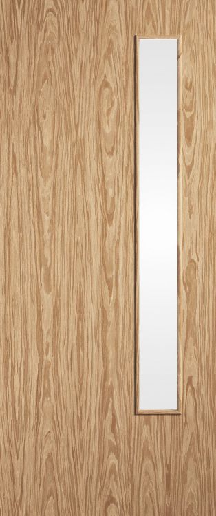 Oak Flush 20G Pre-Finished (CLEAR GLASS) FD30 44mm Fire Door - LPD