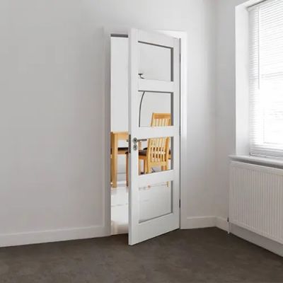 Internal Cayman White Primed (CLEAR GLASS) Door - Image 2