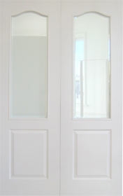 Classic 1 Light Clear Bevelled Glass Primed Plus - Rebated Pairs DF