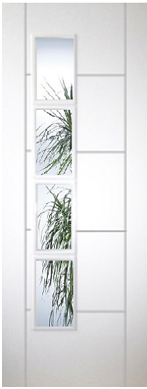 White Primed Vancouver 4 Light - Offset Clear Glass.