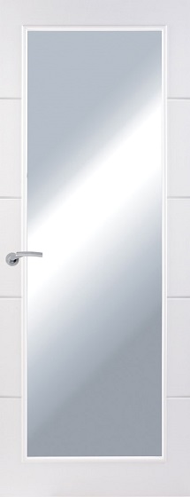 Internal White Premium Horizontal 4 Line (CLEAR GLASS) Smooth Door