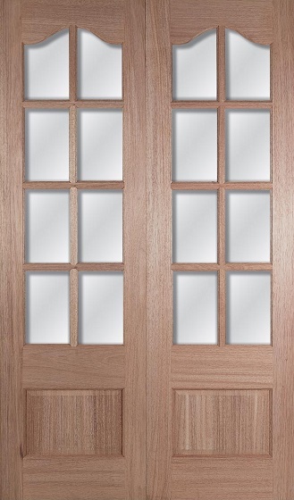 Hardwood IFG 50 Pair - Clear Bevelled Glass - Rebated - LPD