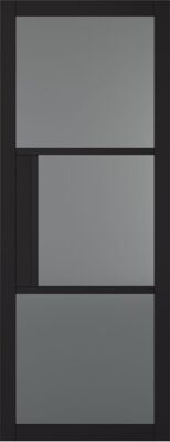 Internal Tribeca 3L Black Pre-Finished (TINTED GLASS) Door