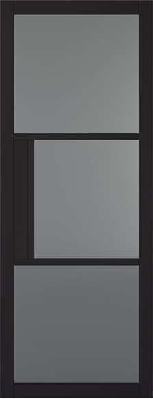 Internal Tribeca 3L Black Pre-Finished (TINTED GLASS) Door