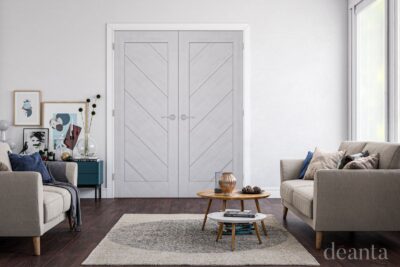Light Grey Ash Torino Pre-Finished Door Pair - DE