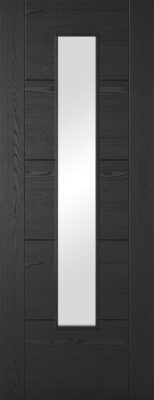 Internal Charcoal Black Vancouver (CLEAR GLASS) 1 Light Solid Core Pre-Finished Door