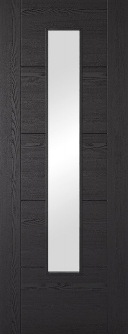 Charcoal Black Vancouver (CLEAR GLASS) 1 Light FD30 Solid Core Pre-Finished - LPD