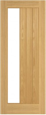 Internal Oak Ely 1SL (CLEAR GLASS) Pre-Finished FD30 44mm Fire Door