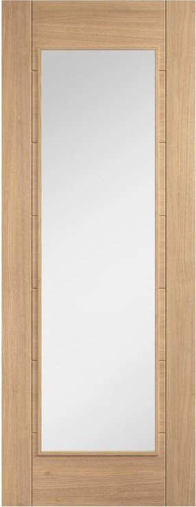 Internal Oak Carini 1L (CLEAR GLASS) Solid Core Un-Finished Door