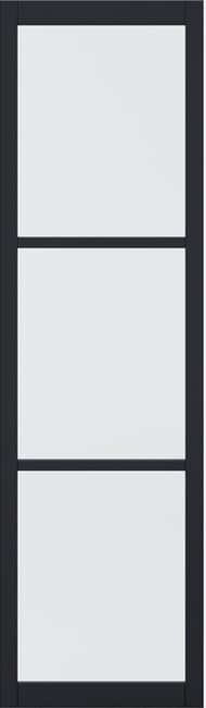 Internal Tribeca W8 Side Light 3L Black Pre-Finished (CLEAR GLASS) Door