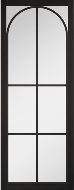 Internal Black Pre-Finished (CLEAR GLASS) Astoria Solid Core Door