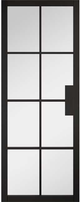 Internal Black Pre-Finished (CLEAR GLASS) Malvern Solid Core Door