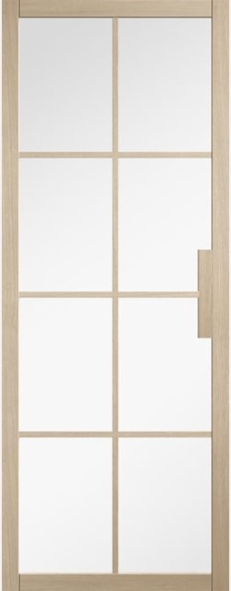 Internal Blonde Oak Pre-Finished (CLEAR GLASS) Malvern Solid Core Door