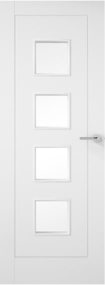Internal White Primed 1 Panel 4 Light (CLEAR GLASS) Door