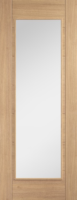 Internal Oak Carini 1L (CLEAR GLASS) Solid Core Pre-Finished Door