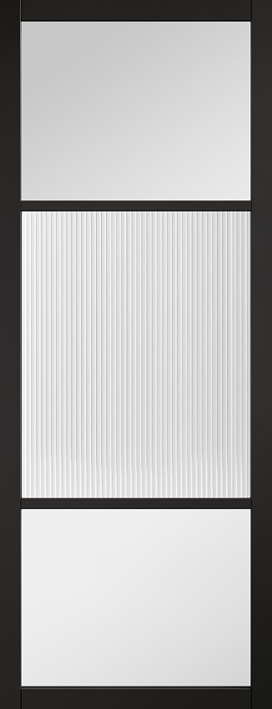 Internal Black Pre-Finished (CLEAR REEDED GLASS) Sutton Door