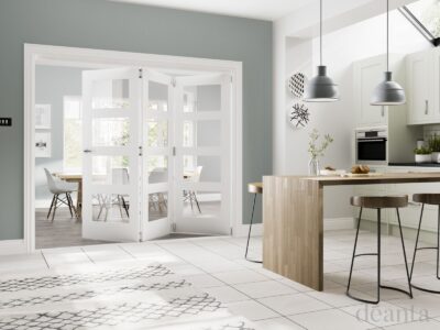 White Internal Primed Folding Door System Divider Kit (Frame Only)