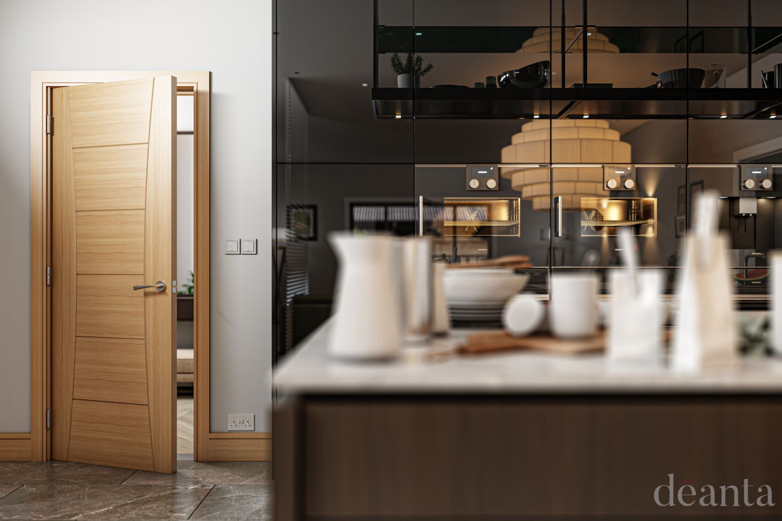 Oak Pamplona Pre-Finished FD30 44mm Fire Door - Image 2