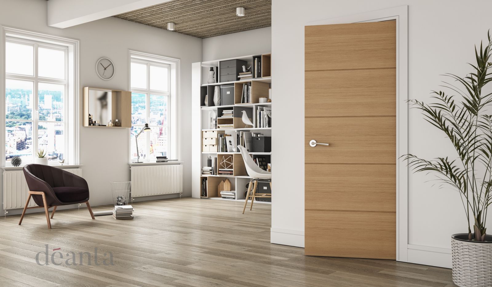 Internal Oak Augusta Pre-Finished Solid Core FD30 44mm Fire Door - Image 2