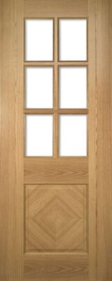 Internal Oak Kensington (CLEAR BEVELLED GLASS) Pre Finished Door