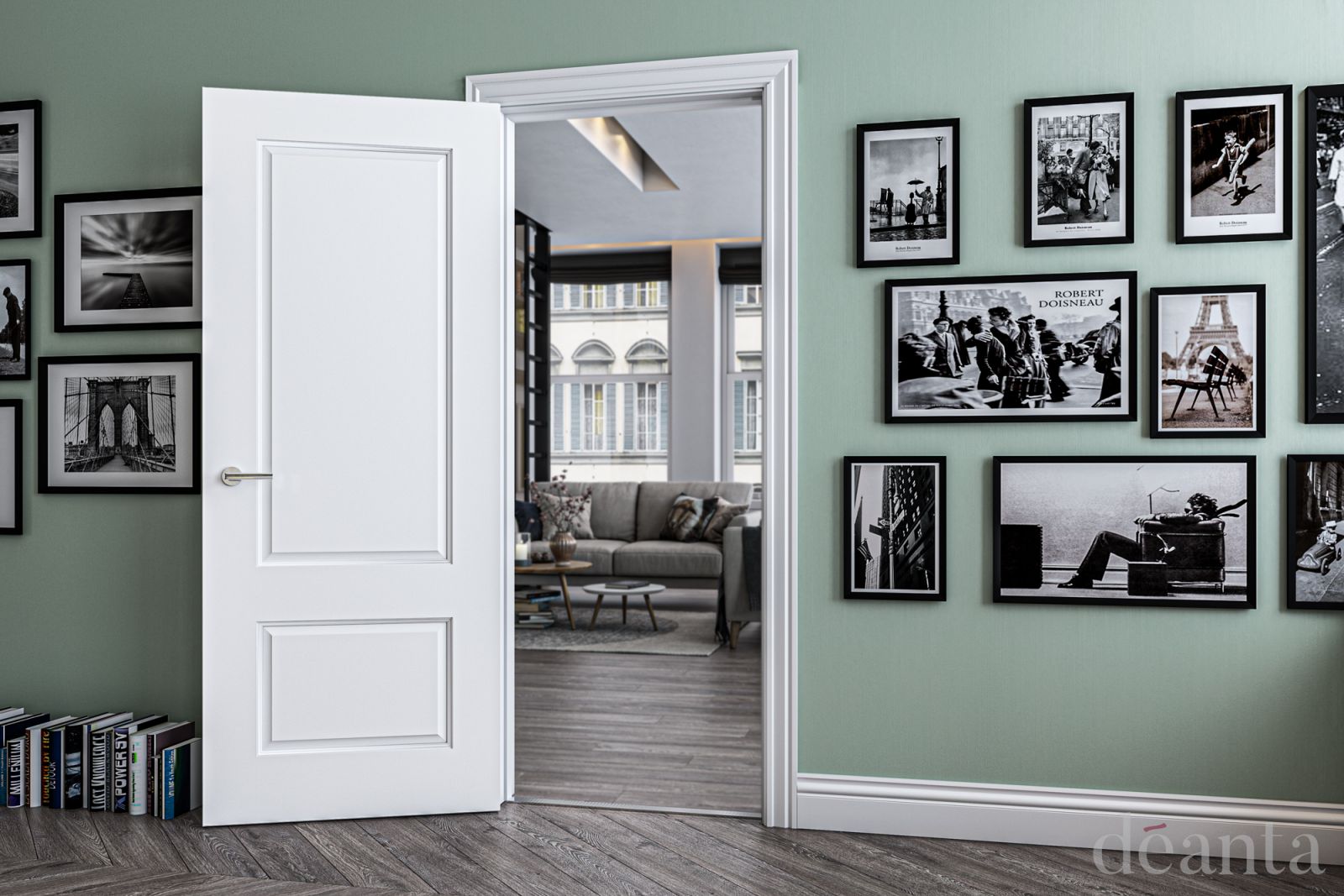 Internal White Primed Madison Smooth Finish FD30 44mm Fire Door - Image 2