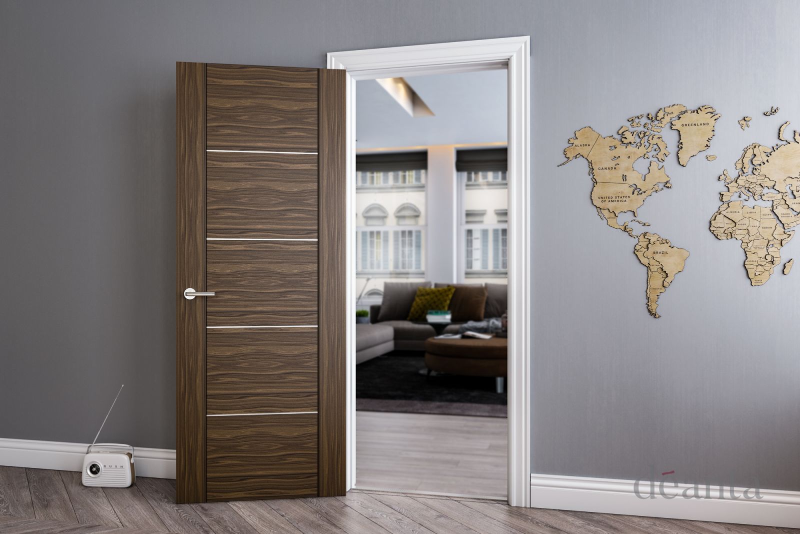 Internal Walnut Valencia Pre-Finished Door - Image 2