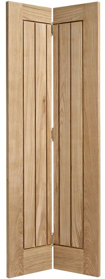 Internal Oak Mexicano Bi-Fold Pre-Finished Solid Core Door - LPD