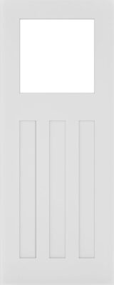 Internal White Primed Cambridge (CLEAR GLASS) Solid Core Door
