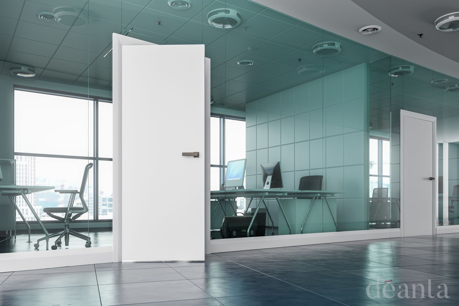 Internal Flush White Primed Paint Grade Solid Core Door - Image 2