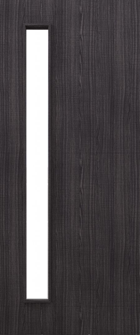 Dark Grey Ash Flush D06 Glazed FD30 44mm Pre-Finished Firedoor - DE