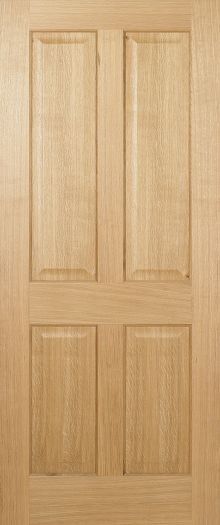 Oak Regency Un-Finished 4 Panel Solid Core Door - LPD