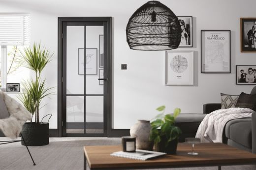 Internal Black Liberty Pre-Finished (CLEAR GLASS) Door - Image 2