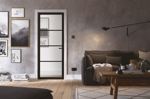 Internal Black Pre-Finished Soho (CLEAR GLASS) Door - Image 2