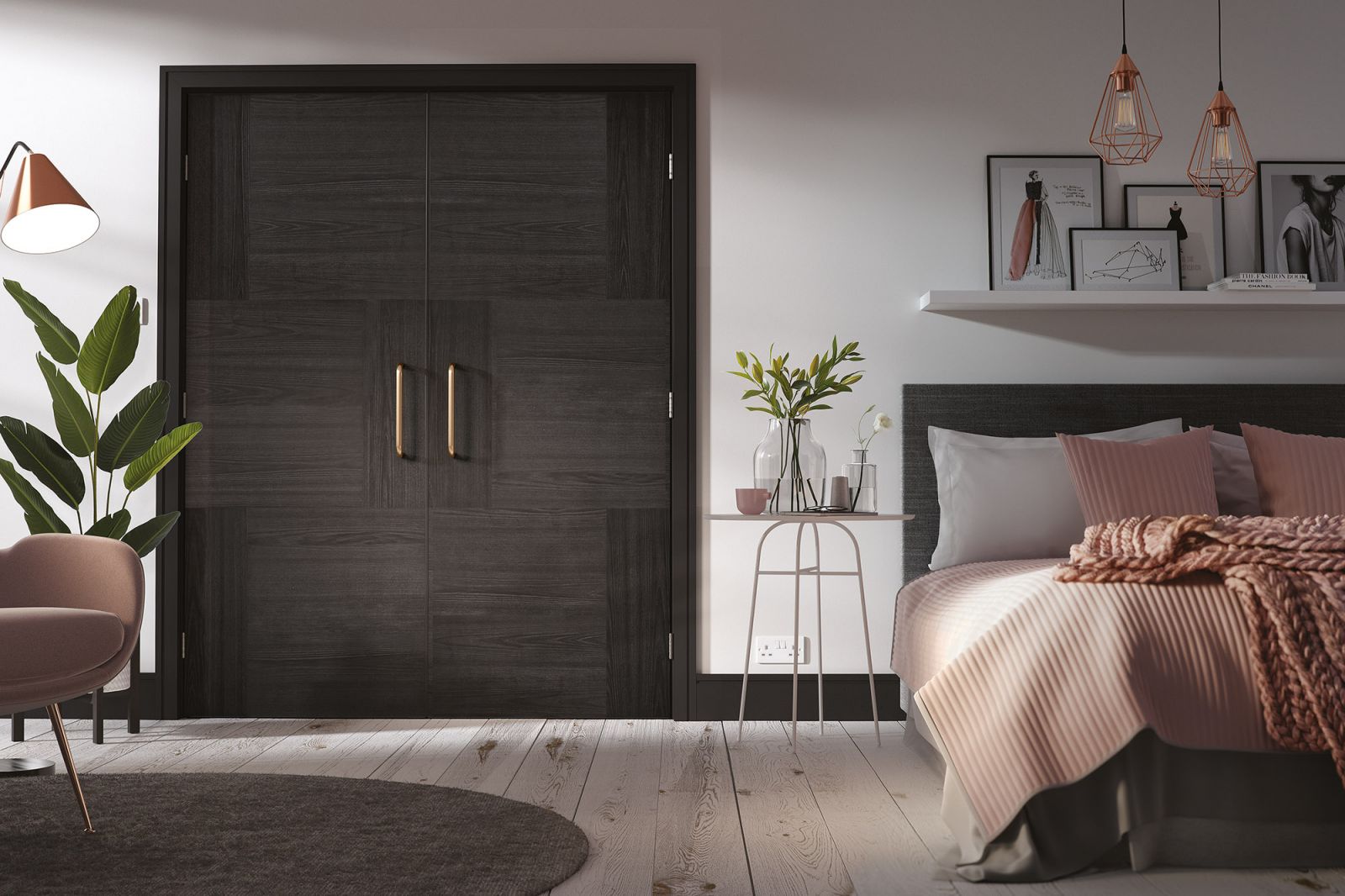 Charcoal Black Seis Pre-Finished FD30 44mm Fire Door - LPD - Image 2