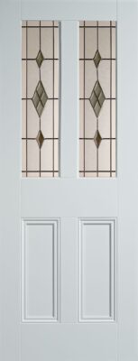Internal White Primed Malton (SMOKED ABE GLASS) Solid Core Door