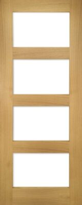 Internal Oak Coventry (CLEAR GLASS) FD30 44mm Un-Finished Fire Door