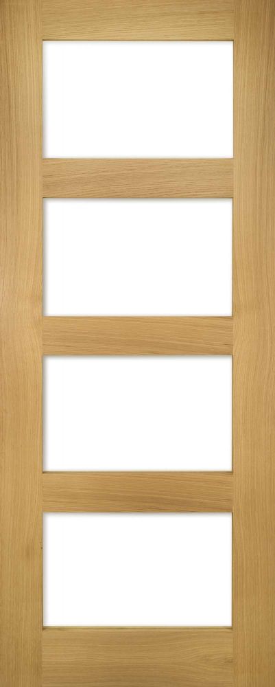 Internal Oak Coventry (CLEAR GLASS) Pre-Finished FD30 44mm Fire Door