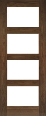 Internal Walnut Coventry (CLEAR GLASS) Pre-Finished FD30 44mm Fire Door