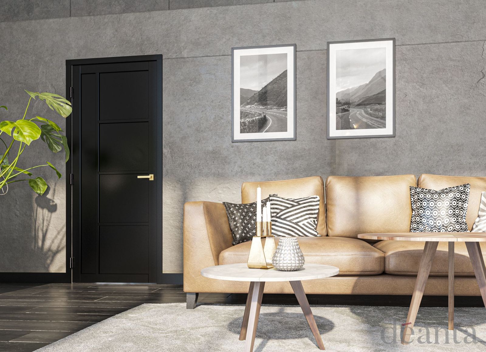 Internal Brixton Black Pre-Finished Solid Core Door - Image 2