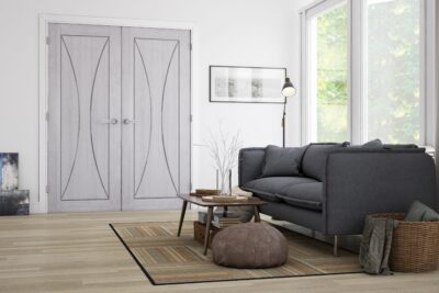 Light Grey Ash Sorrento Pre-Finished Door Pair - DE