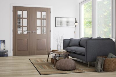 Walnut Kensington (CLEAR BEVELLED GLASS) - Pre-Finished Pair - DE