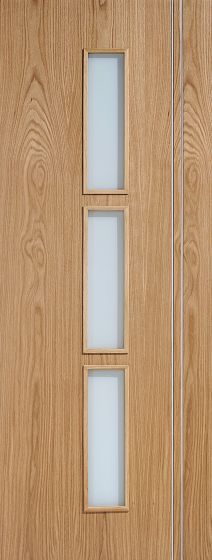 Internal Oak Sierra Blanco (OBSCURE GLASS) Solid Core Pre-Finished Door
